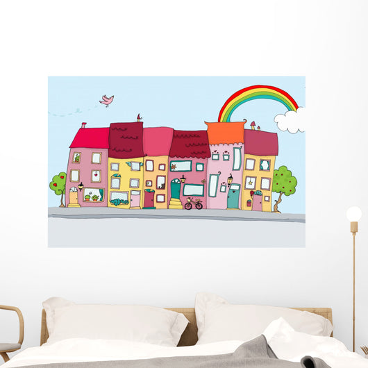 Cheerful Town Wall Decal