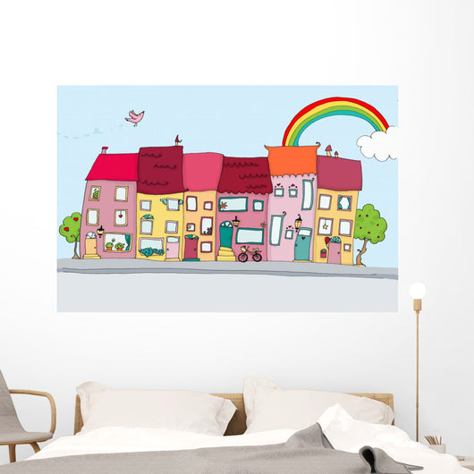 Cheerful Town Wall Decal