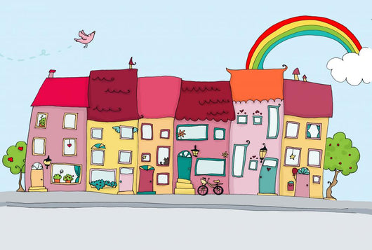 Cheerful Town Wall Decal