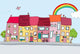Cheerful Town Wall Decal