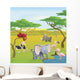 Cute African Safari Animal Wall Decal Design 1