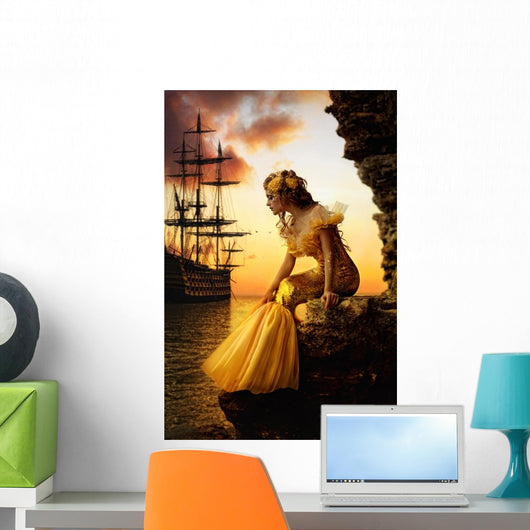 Young Beautiful Girl Image Wall Decal Design 2
