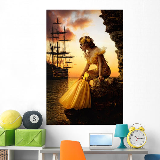Young Beautiful Girl Image Wall Decal Design 2
