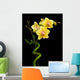 Blooming Yellow Orchid and Wall Decal