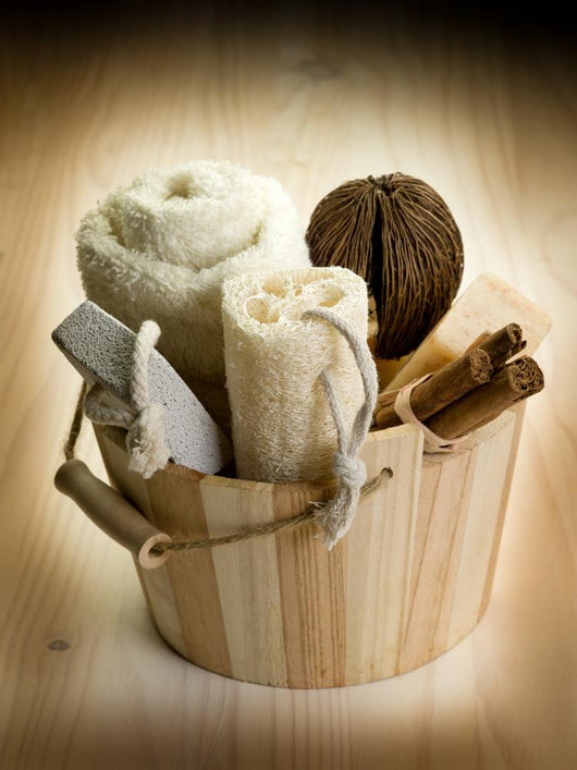 Bucket with Bath Accessories Wall Mural