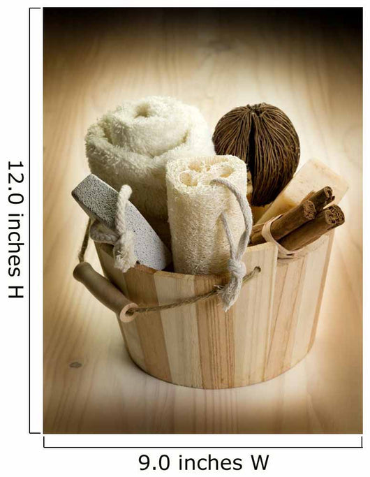 Bucket with Bath Accessories Wall Mural