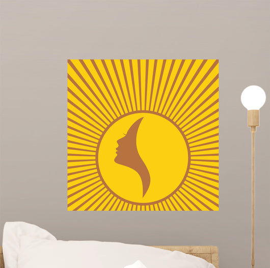 Woman Sun Wall Decal