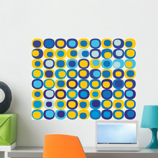 Retro Seamless Square Pattern Wall Decal