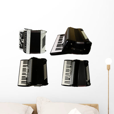 Accordiones Wall Decal shown on a wall