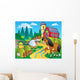 Country Scene with Red Wall Decal Design 7