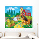 Country Scene with Red Wall Decal Design 7