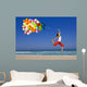 Jumping with Balloons Wall Decal