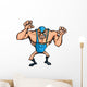 Angry Cartoon Wrestler with Wall Decal