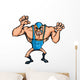 Angry Cartoon Wrestler with Wall Decal
