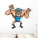 Angry Cartoon Wrestler with Wall Decal