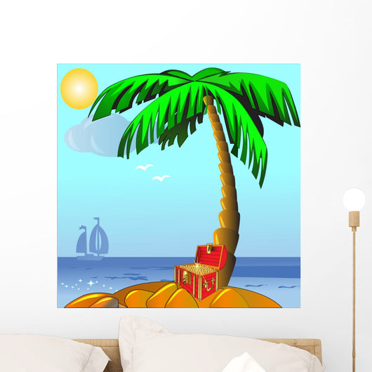 Island with Palm and Wall Decal