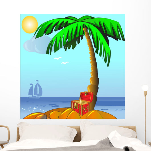 Island with Palm and Wall Decal