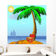 Island with Palm and Wall Decal