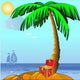 Island with Palm and Wall Decal