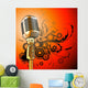 Gold Vintage Microphone Wall Decal