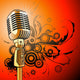 Gold Vintage Microphone Wall Decal