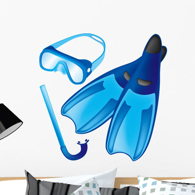 Scuba Wall Decal shown on a wall