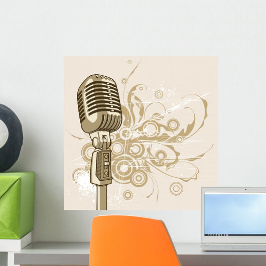 Vintage Microphone Wall Decal