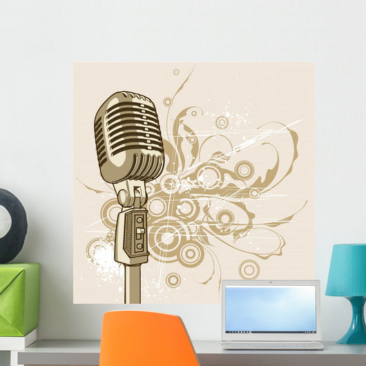 Vintage Microphone Wall Decal