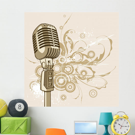 Vintage Microphone Wall Decal