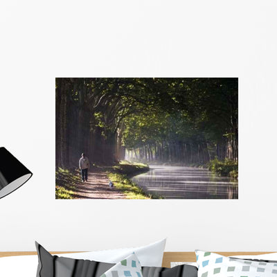 Au Bord Du Canal Wall Decal Design 1 shown on a wall