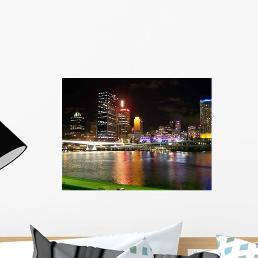 Brisbane Skyline Night Wall Decal