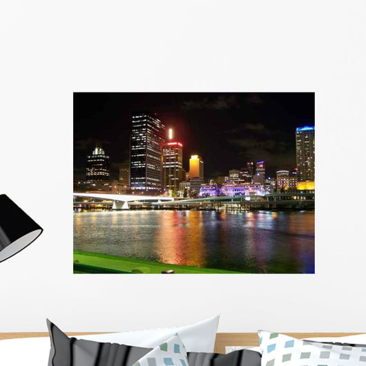 Brisbane Skyline Night Wall Decal