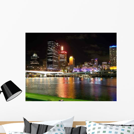 Brisbane Skyline Night Wall Decal