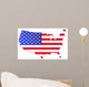 USA Map with Flag Wall Decal