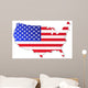 USA Map with Flag Wall Decal
