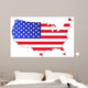 USA Map with Flag Wall Decal