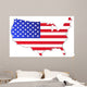 USA Map with Flag Wall Decal