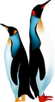 Two Penguins Than Height Wall Decal