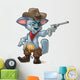 Cute Kitten Playing Cowboys Wall Decal