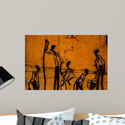 African Art Image Wall Decal shown on a wall