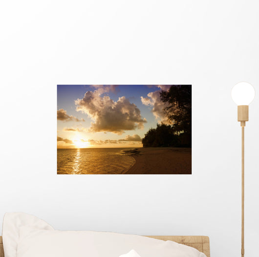 Sunset Beach Tropical Island Wall Decal