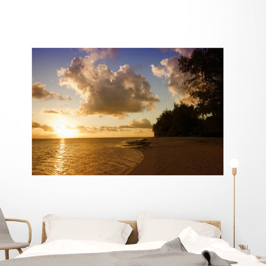 Sunset Beach Tropical Island Wall Decal
