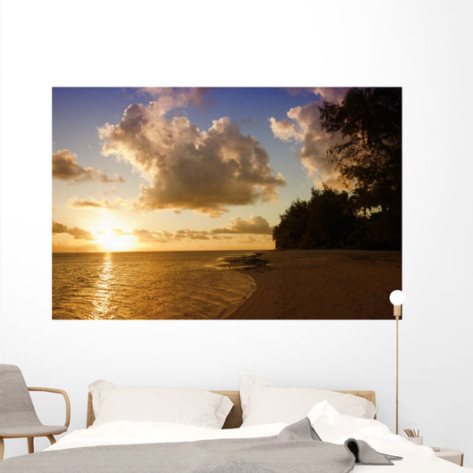 Sunset Beach Tropical Island Wall Decal