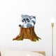 Raccoon Tree Stump Wall Decal