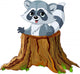 Raccoon Tree Stump Wall Decal