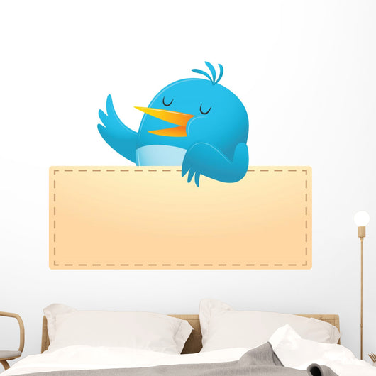 Blue Bird with Blank Wall Decal