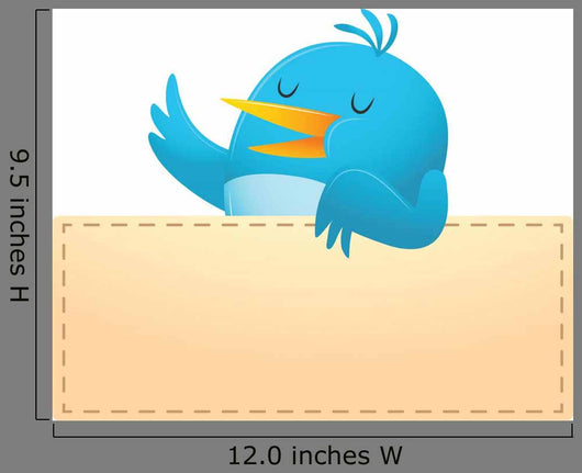 Blue Bird with Blank Wall Decal