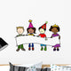 Party Hat Kids with Wall Decal