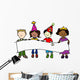 Party Hat Kids with Wall Decal