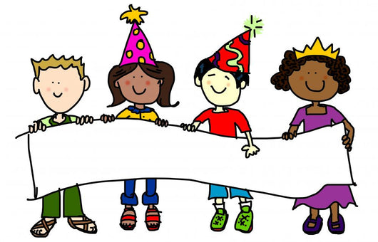 Party Hat Kids with Wall Decal